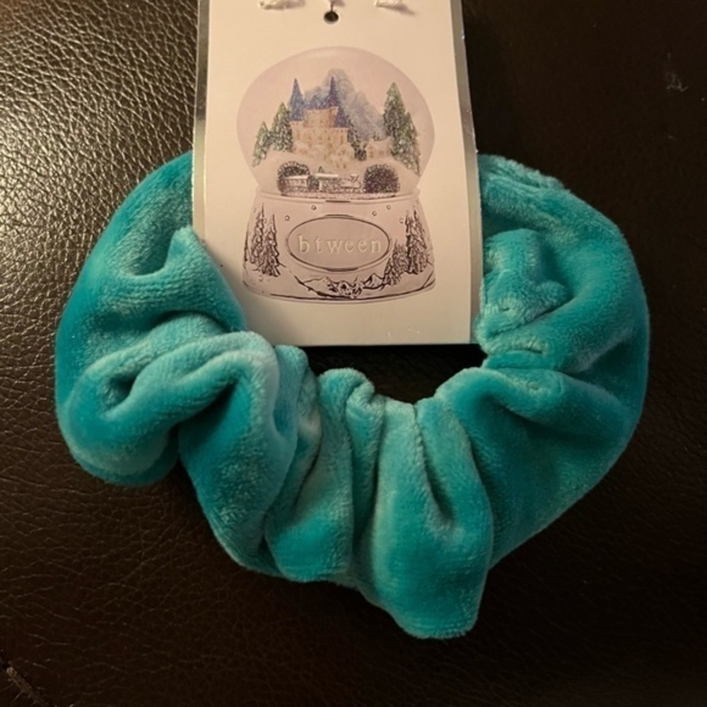 Sea Green Velvet Scrunchie . New